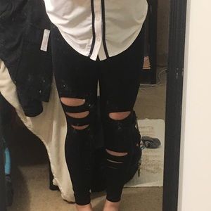 ripped high waisted leggings
